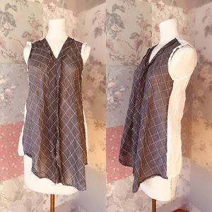 Tank top with ruffle front